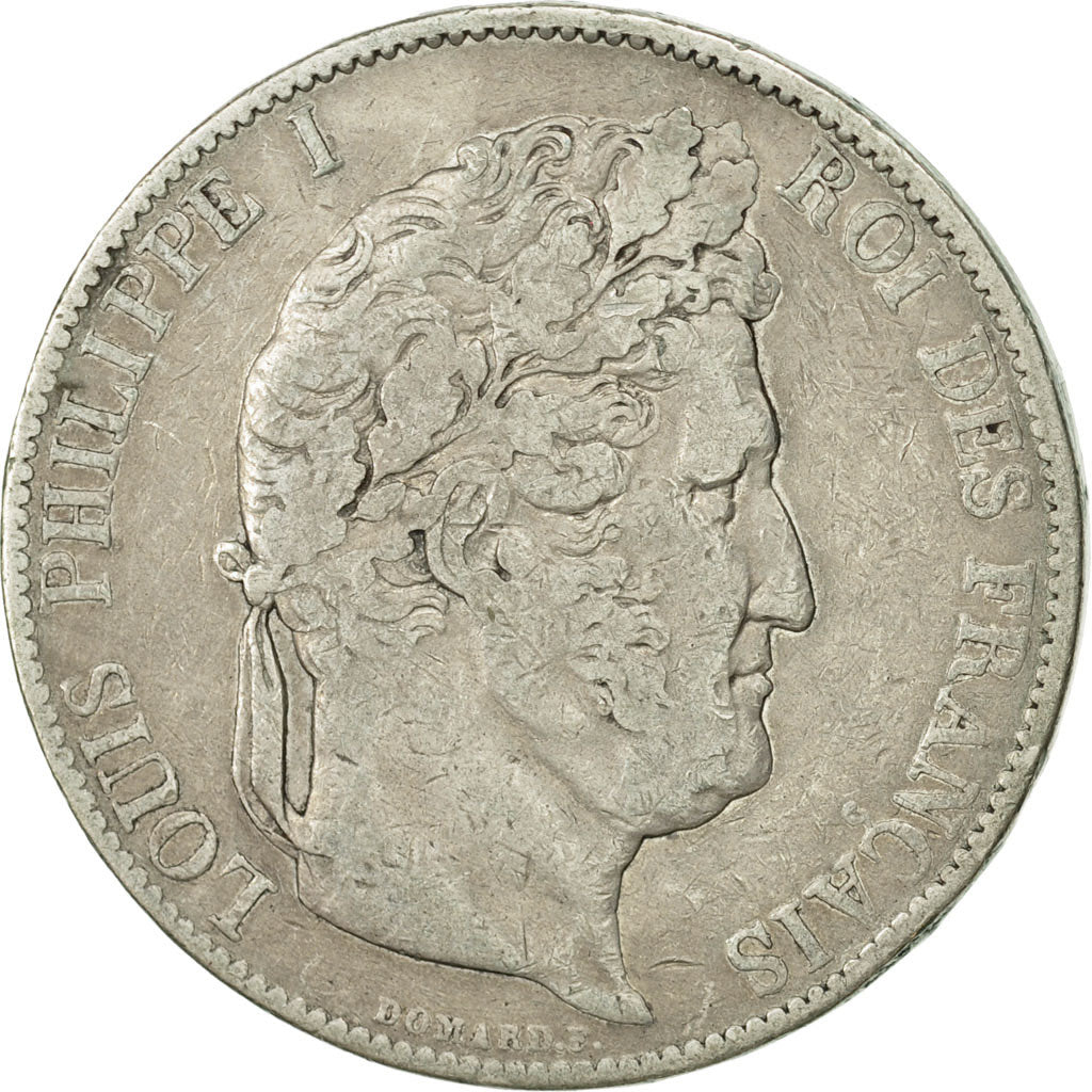 France, Louis-Philippe, 5 Francs, 1844, Rouen, VF(20-25), Silver, KM:749.2