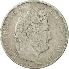 France, Louis-Philippe, 5 Francs, 1844, Rouen, VF(20-25), Silver, KM:749.2