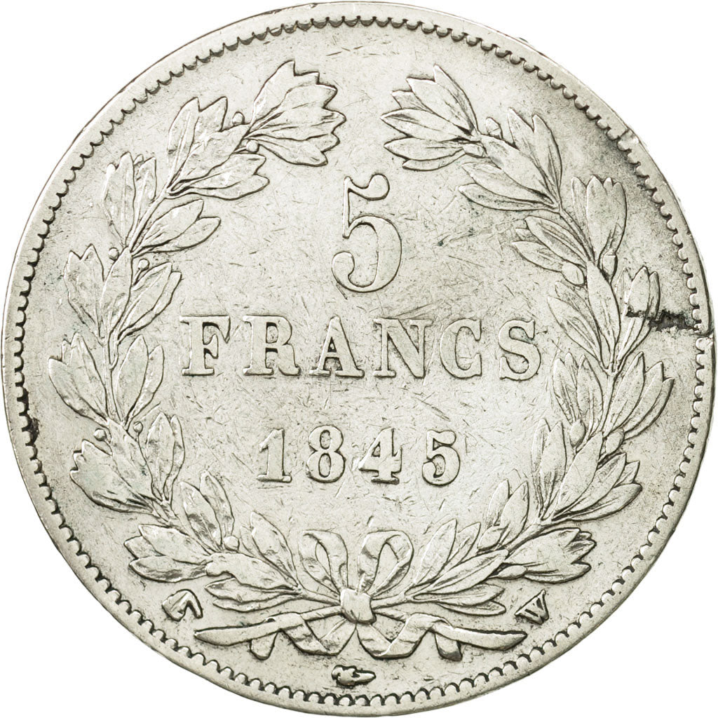 Coin, France, Louis-Philippe, 5 Francs, 1845, Lille, VF(30-35), Silver