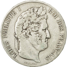 Coin, France, Louis-Philippe, 5 Francs, 1845, Paris, VF(30-35), Silver