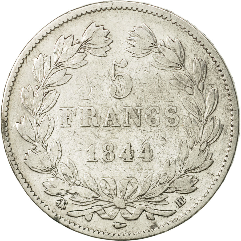 Monnaie, France, Louis-Philippe, 5 Francs, 1844, Strasbourg, TB+, Argent