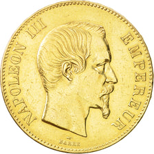 France, Napoleon III,100 Francs, 1858, Paris, AU(50-53), Gold, KM 786.1