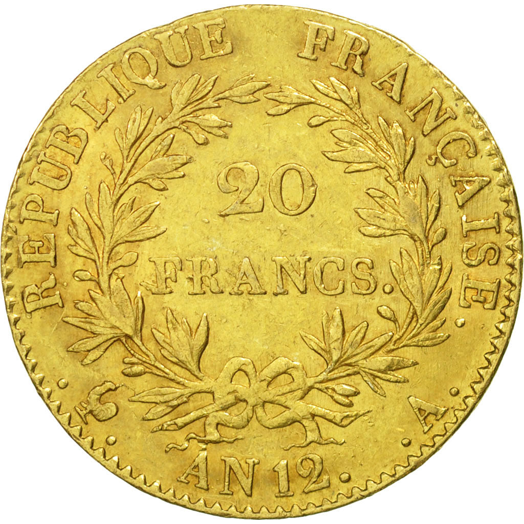 Francia, Napoléon I, 20 Francs, 1804, Paris, MBC+, Oro, KM:651, Gadoury:1020
