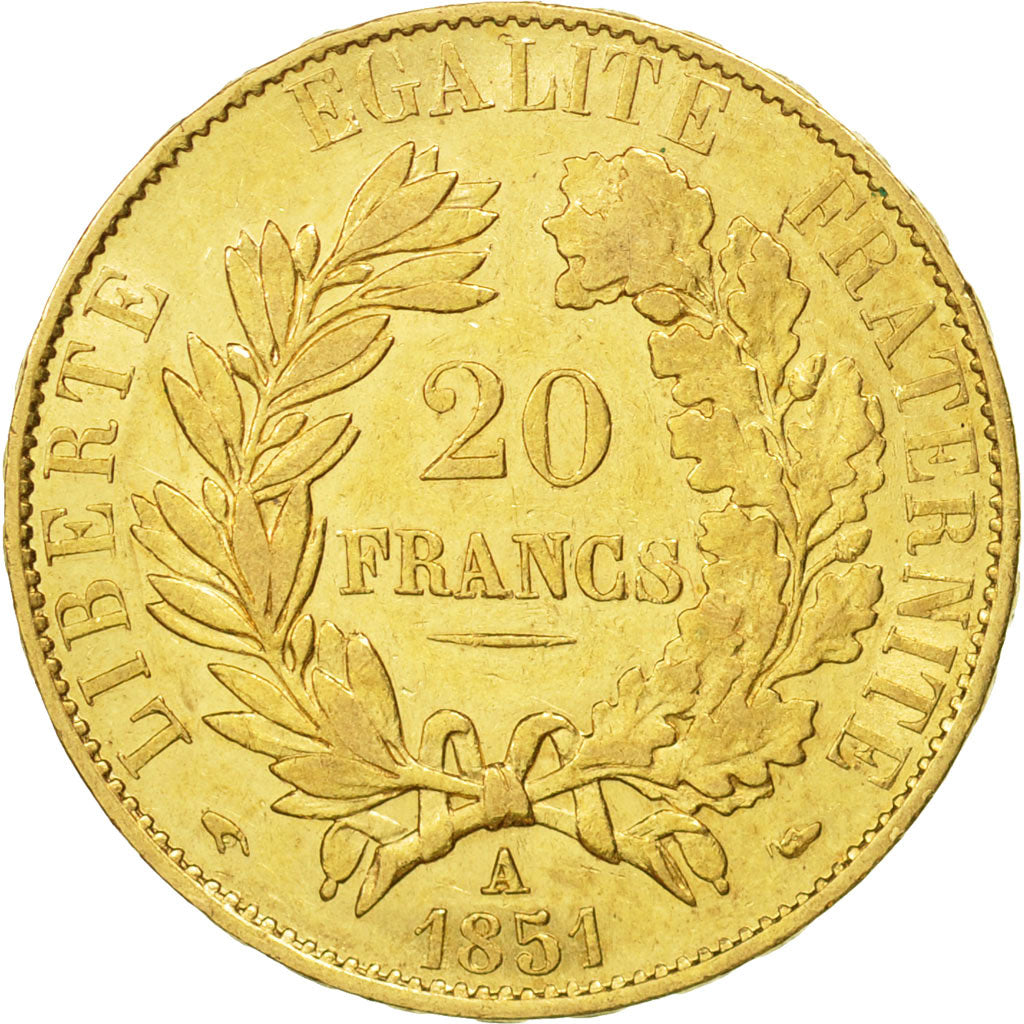 Coin, France, Cérès, 20 Francs, 1851, Paris, EF(40-45), Gold, KM:762