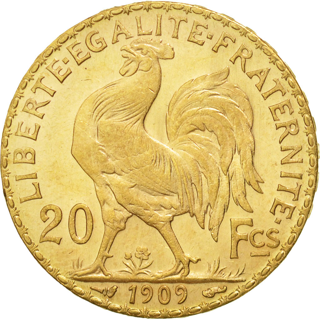 Münze, Frankreich, Marianne, 20 Francs, 1909, VZ, Gold, KM:857, Gadoury:1064
