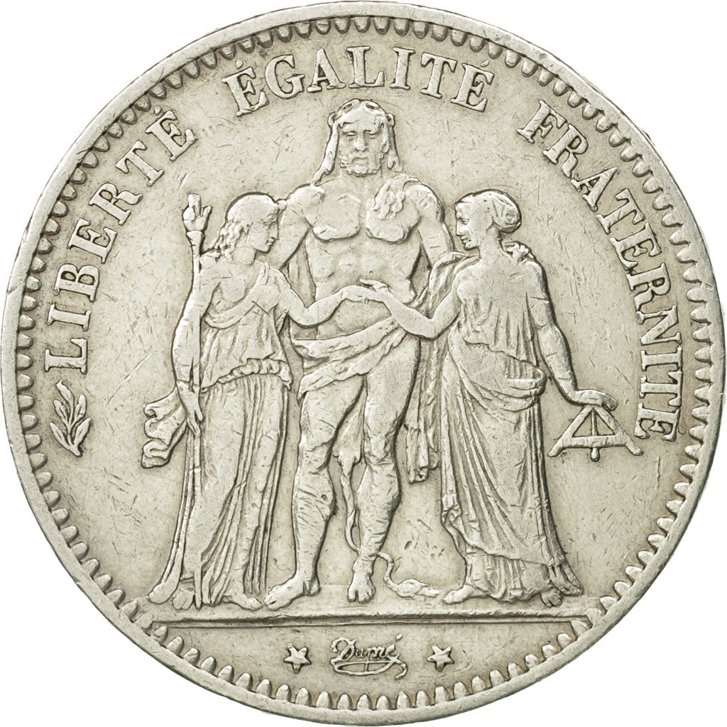 France, Hercule, 5 Francs, 1875, Paris, EF(40-45), Silver, KM:820.1