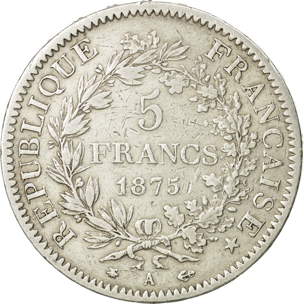 France, Hercule, 5 Francs, 1875, Paris, EF(40-45), Silver, KM:820.1