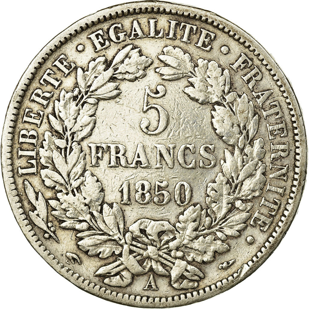 Monnaie, France, Cérès, 5 Francs, 1850, Paris, TTB, Argent, KM:761.1