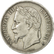 France,Napoléon III, 5 Francs, 1867, Strasbourg, TTB, Argent, KM:799.2, Gad 739