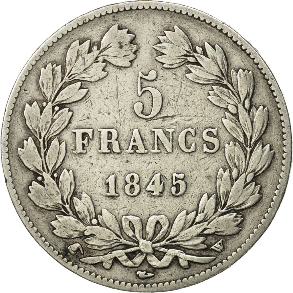 Coin, France, Louis-Philippe, 5 Francs, 1845, Lille, VF(30-35), Silver