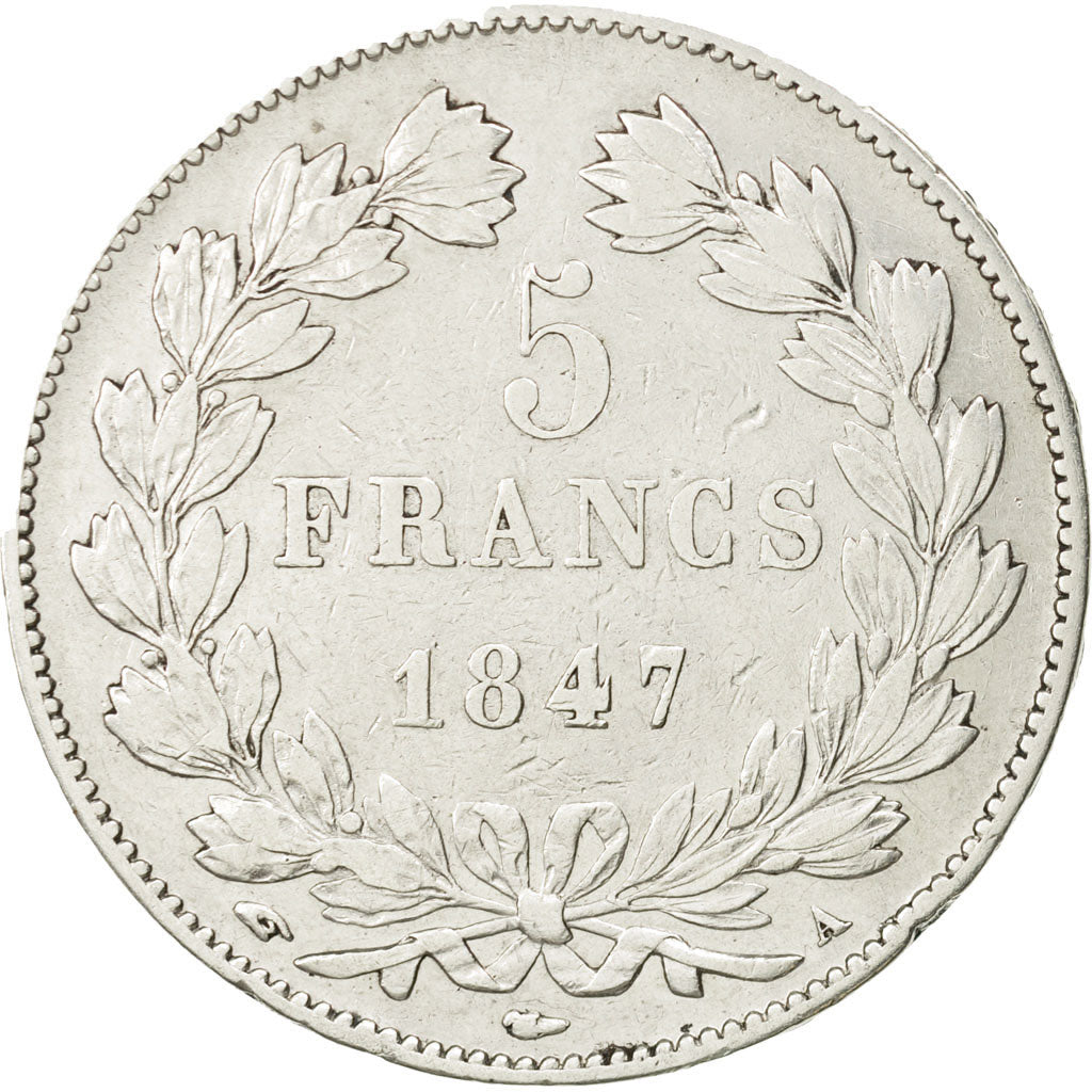 Coin, France, Louis-Philippe, 5 Francs, 1847, Paris, EF(40-45), Silver
