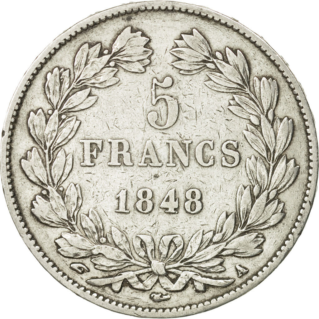 Coin, France, Louis-Philippe, 5 Francs, 1848, Paris, EF(40-45), Silver