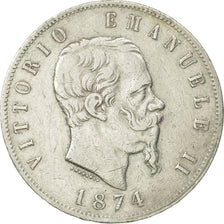 Monnaie, Italie, Vittorio Emanuele II, 5 Lire, 1874, Milan, TTB, Argent, KM:8.3