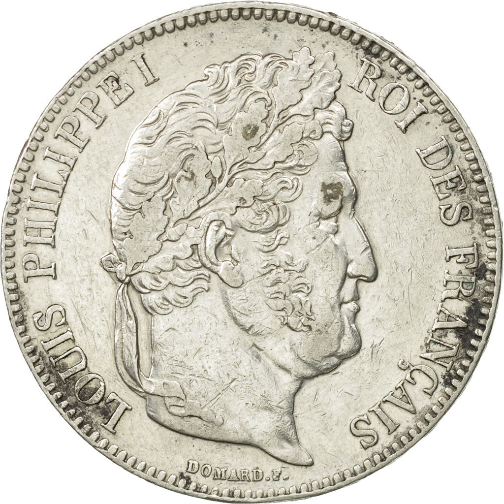 Coin, France, Louis-Philippe, 5 Francs, 1839, Bordeaux, AU(50-53), Silver