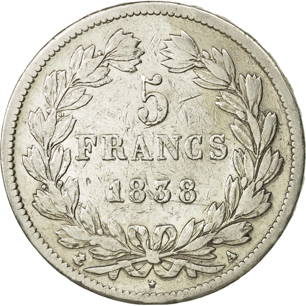 Monnaie, France, Louis-Philippe, 5 Francs, 1838, Paris, TB+, Argent, KM:749.1