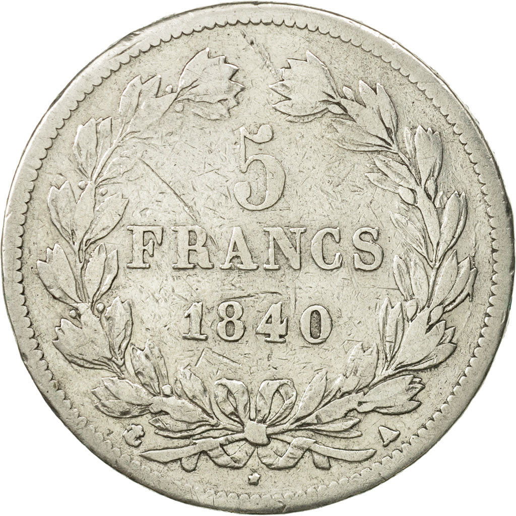 France, Louis-Philippe, 5 Francs, 1840, Paris, VF(20-25), Silver, KM:749.1