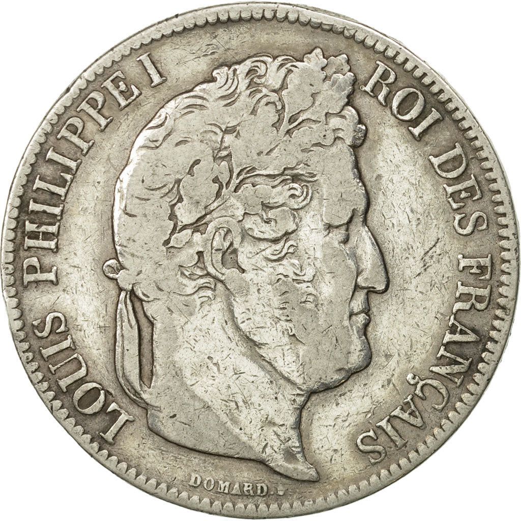 Coin, France, Louis-Philippe, 5 Francs, 1842, Bordeaux, VF(30-35), Silver