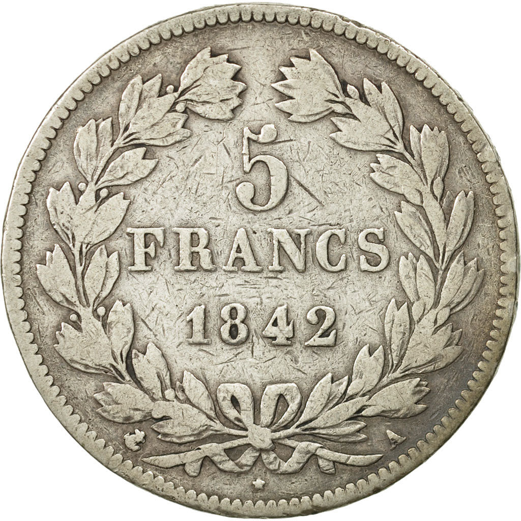 Monnaie, France, Louis-Philippe, 5 Francs, 1842, Paris, TB, Argent, KM:749.1