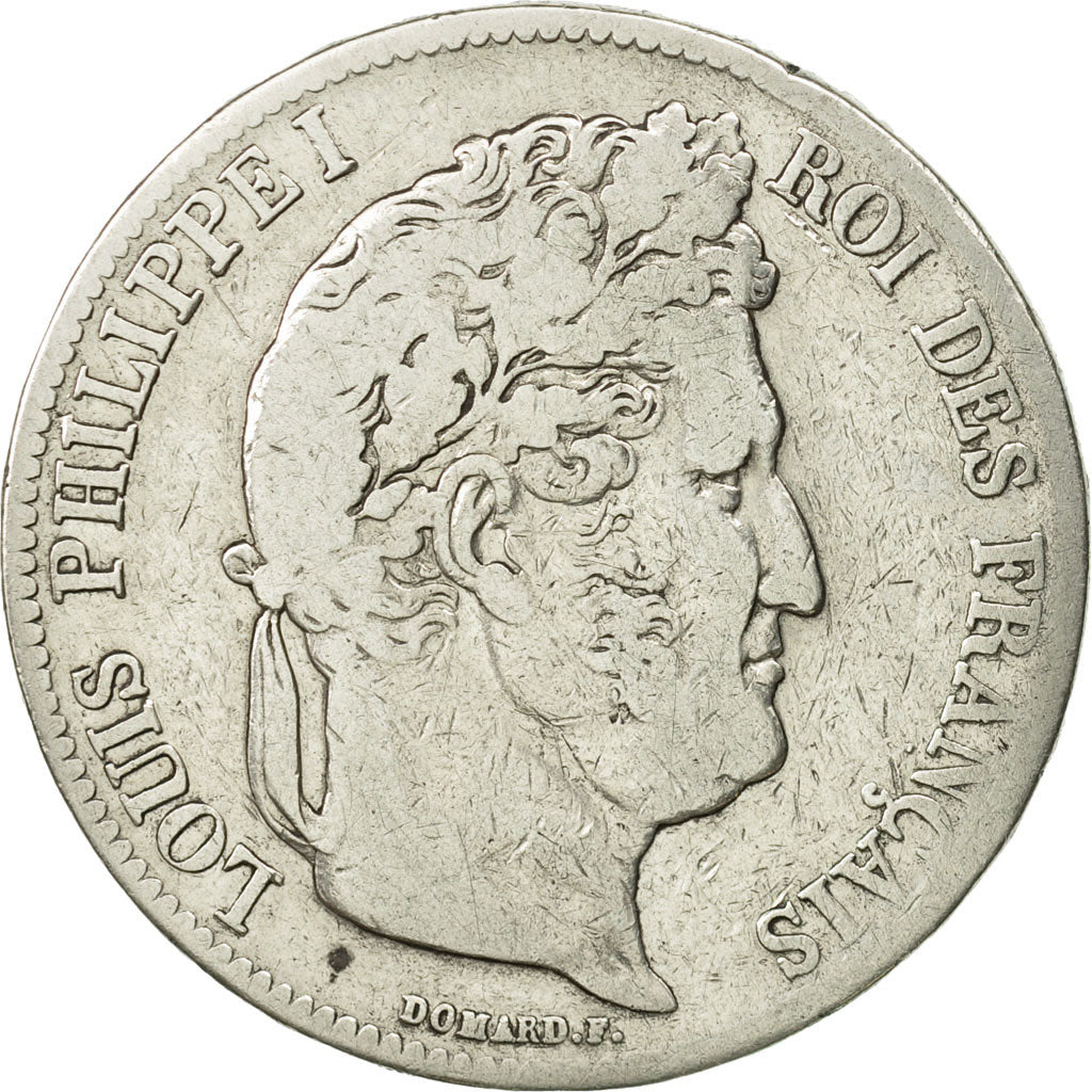 Coin, France, Louis-Philippe, 5 Francs, 1843, Rouen, F(12-15), Silver, KM:749.2