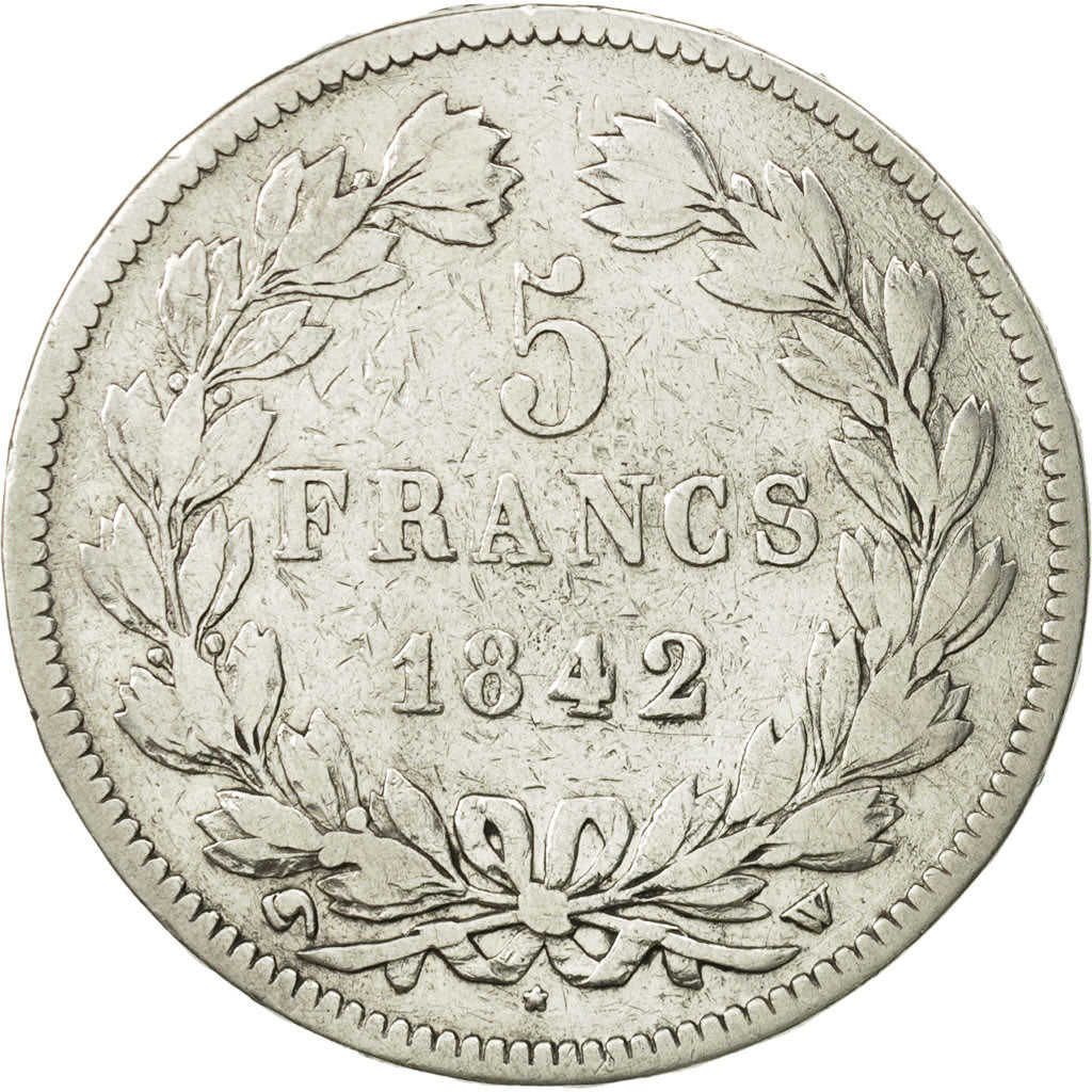 France, Louis-Philippe, 5 Francs, 1842, Lille, TB, Argent, KM:749.13,Gad 678