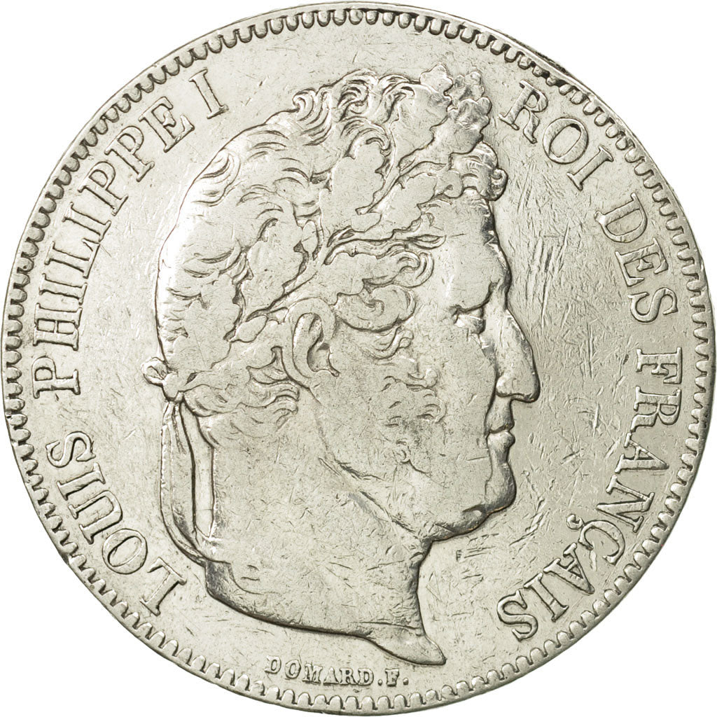 Coin, France, Louis-Philippe, 5 Francs, 1843, Lille, VF(30-35), Silver