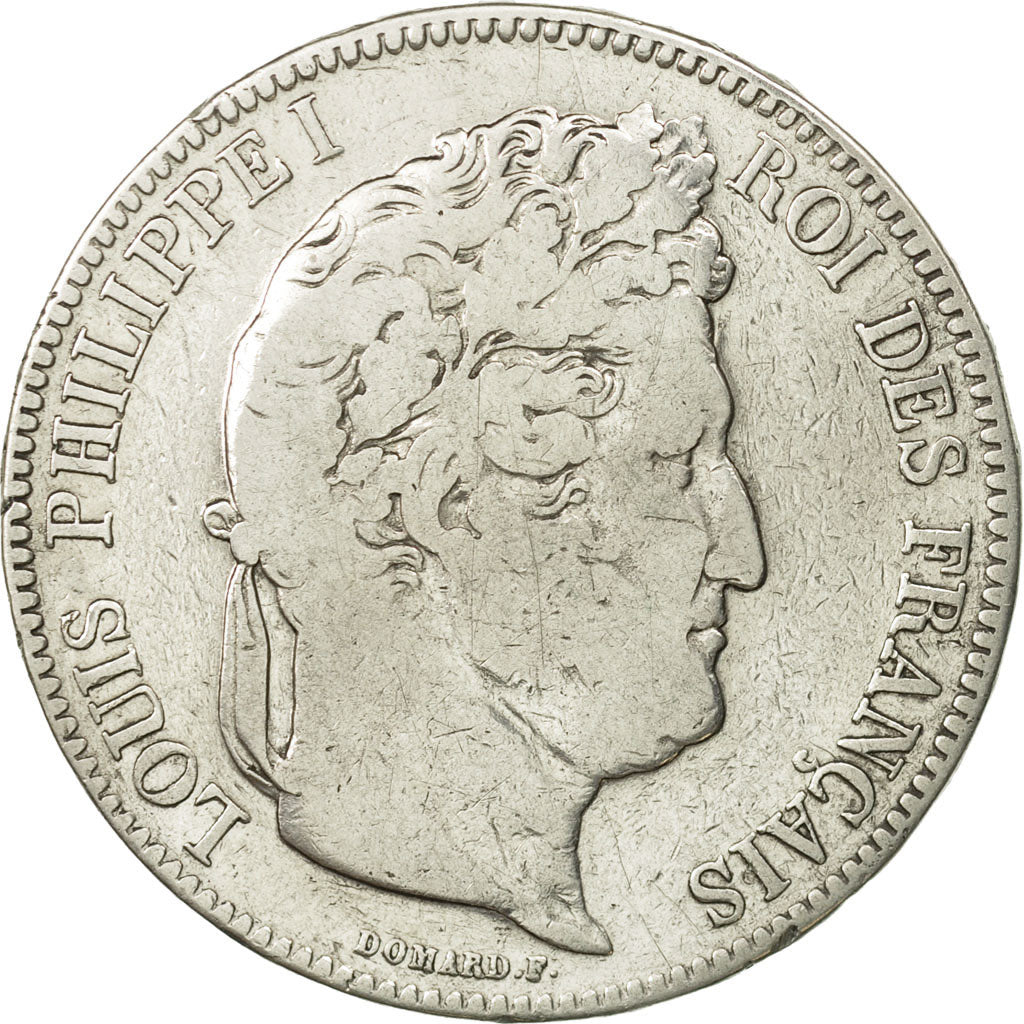 Coin, France, Louis-Philippe, 5 Francs, 1843, Strasbourg, VF(20-25), Silver