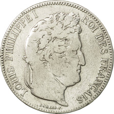 Coin, France, Louis-Philippe, 5 Francs, 1843, Strasbourg, VF(20-25), Silver