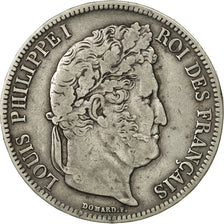 Monnaie, France, Louis-Philippe, 5 Francs, 1837, Marseille, TTB, Argent