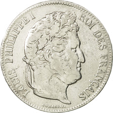 France, Louis-Philippe, 5 Francs, 1834, Rouen, TB+, Argent, KM:749.2,Gad 678
