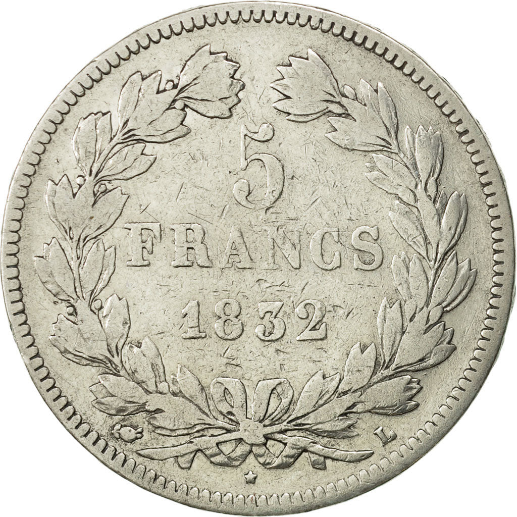 France, Louis-Philippe, 5 Francs, 1832, Bayonne, F(12-15), Silver, KM:749.8