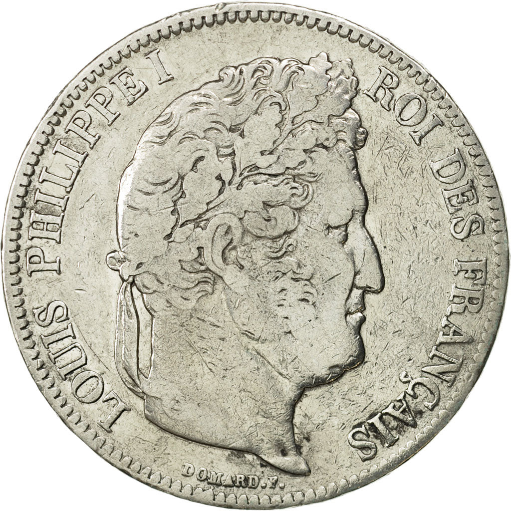 France, Louis-Philippe, 5 Francs, 1833, Paris, VF(20-25), Silver, KM:749.1
