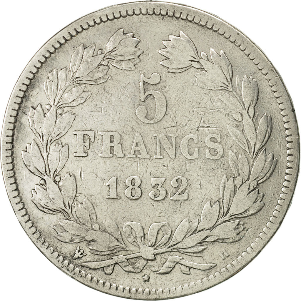 Monnaie, France, Louis-Philippe, 5 Francs, 1832, La Rochelle, TB, Argent