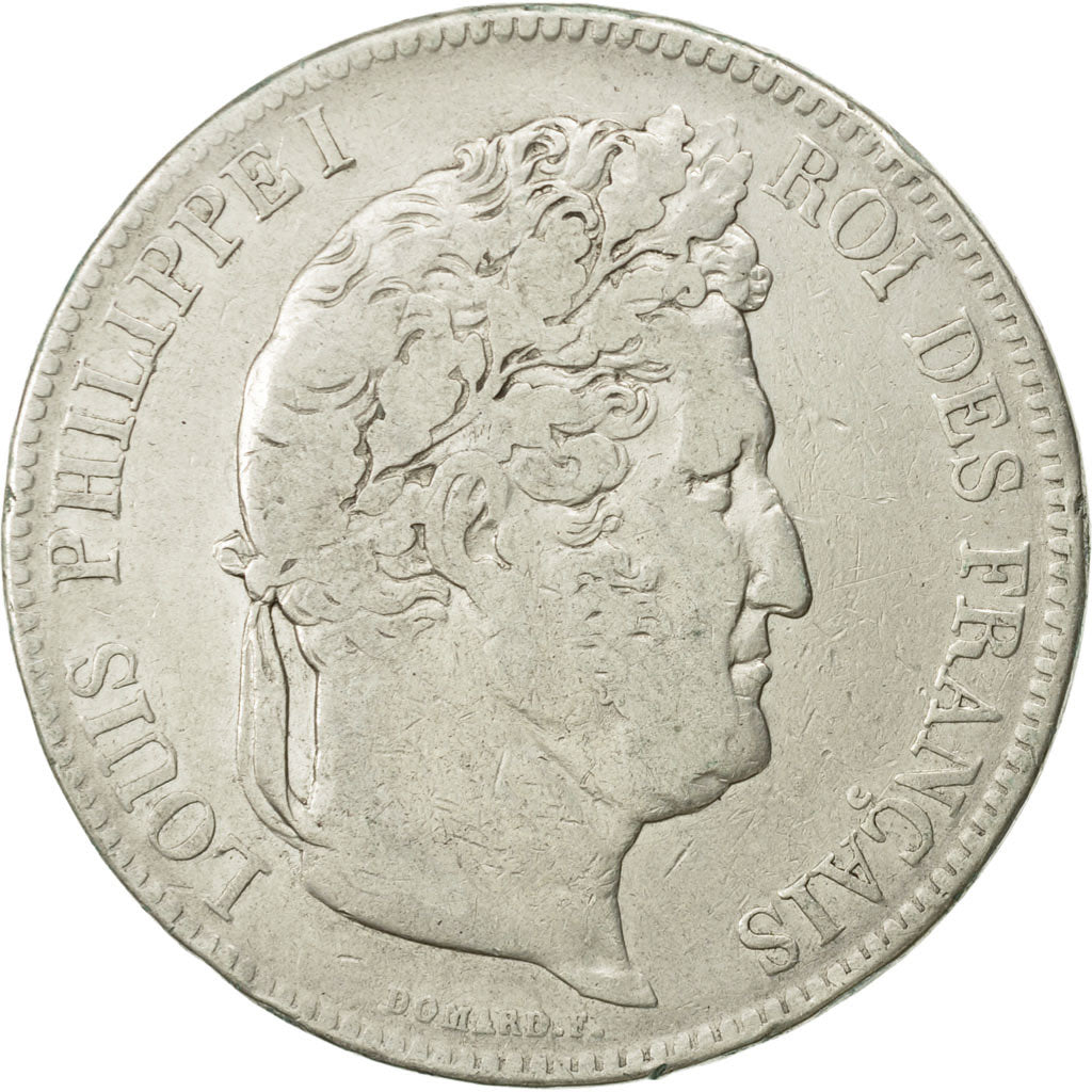 France, Louis-Philippe, 5 Francs, 1833, Rouen, TB, Argent, KM:749.2, Gadoury:678