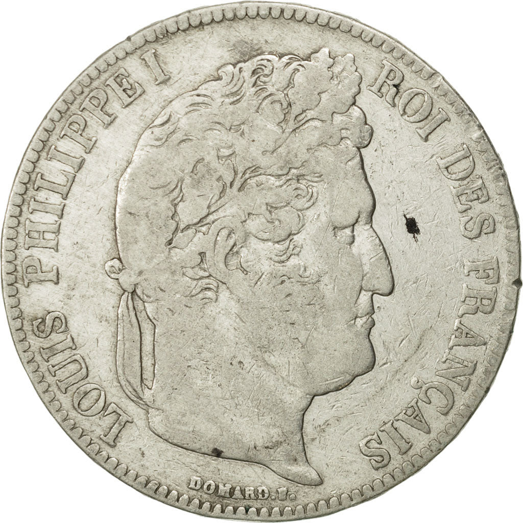Coin, France, Louis-Philippe, 5 Francs, 1834, Lyon, VF(30-35), Silver, KM:749.4