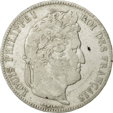Coin, France, Louis-Philippe, 5 Francs, 1834, Lyon, VF(30-35), Silver, KM:749.4