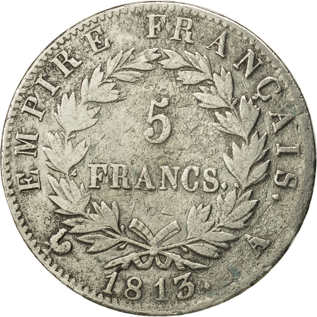France, Napoléon I, 5 Francs, 1813, Paris, VF(20-25), Silver, KM:694.1