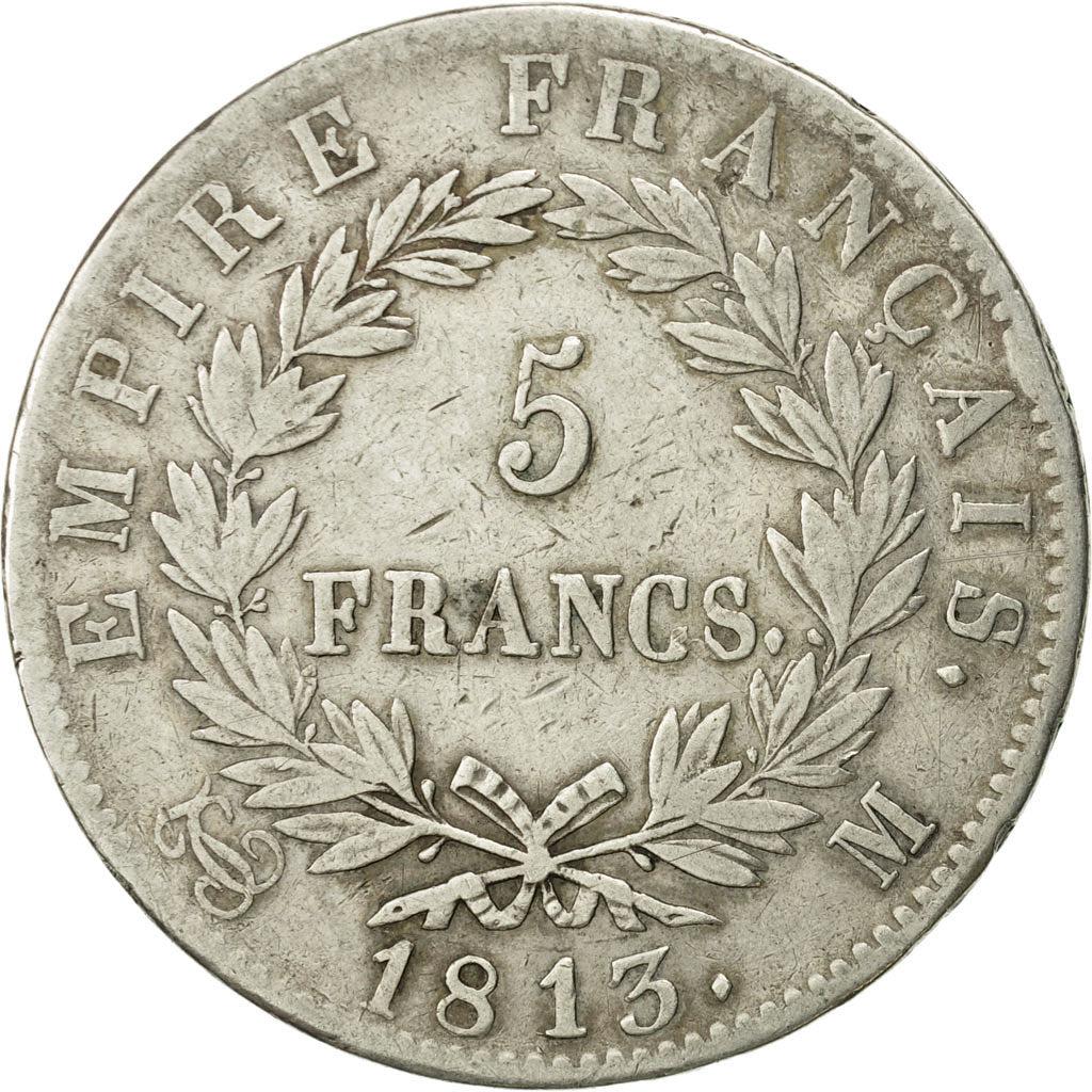 France, Napoléon I, 5 Francs, 1813, Toulouse, VF(20-25), Silver, KM:694.10