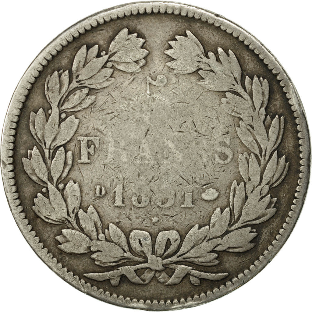 Coin, France, Louis-Philippe, 5 Francs, 1831, Lyon, F(12-15), Silver, KM:744.2
