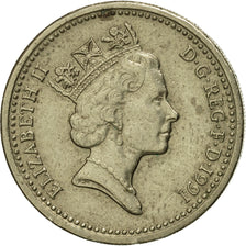 Great Britain, Elizabeth II, Pound, 1991, EF(40-45), Nickel-brass, KM:946