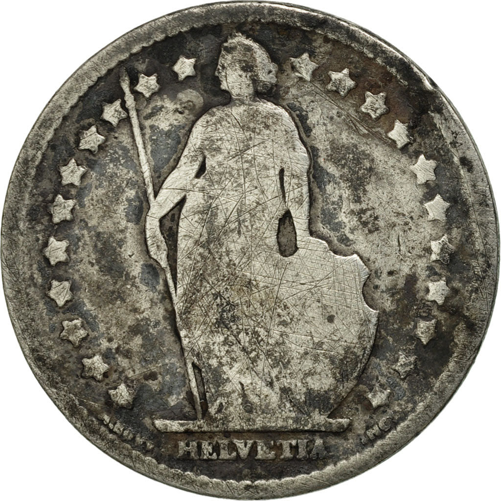 Coin, Switzerland, Franc, 1880, Bern, F(12-15), Silver, KM:24