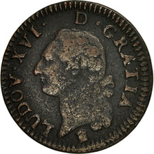 France, Louis XVI, Sol ou sou,1783, Bordeaux, F(12-15), Copper, KM:578.8