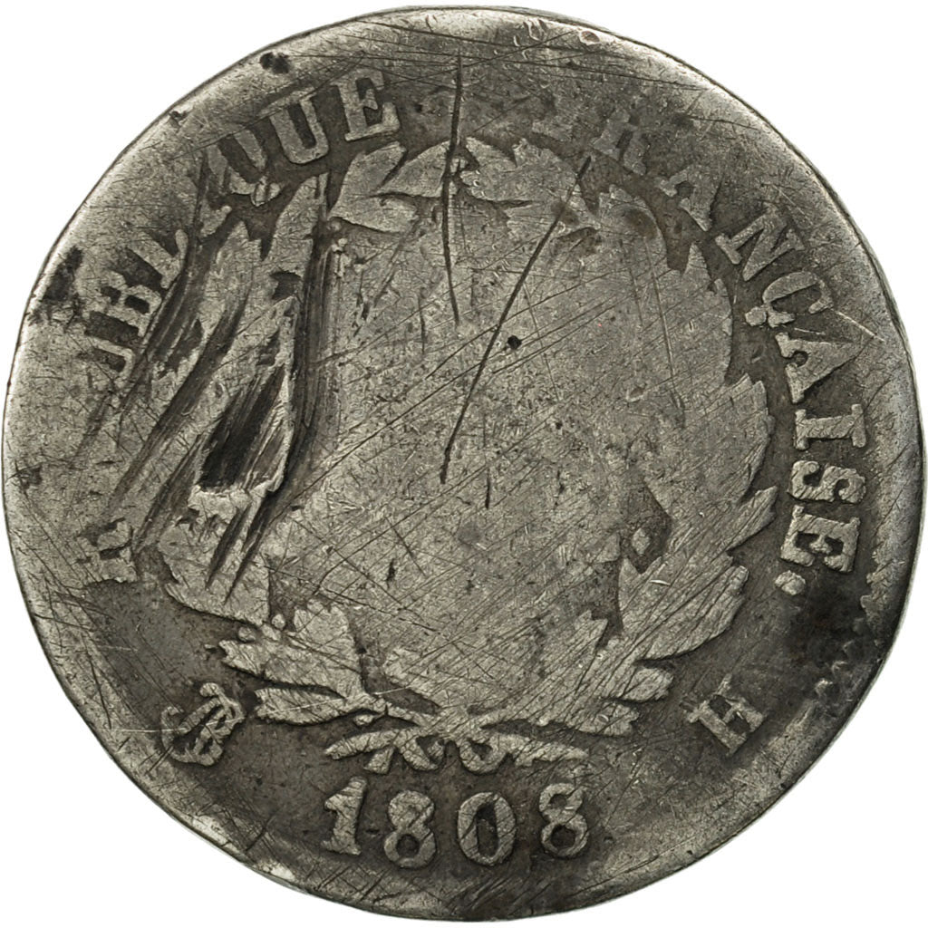France, Napoléon I, Franc, 1808, La Rochelle, VG(8-10), Silver, KM:682.5