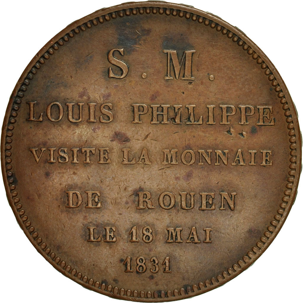 Moneta, Francia, 5 Francs, 1831, Rouen, BB+, Bronzo