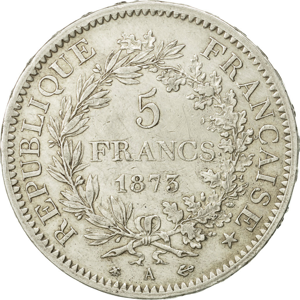 France, Hercule, 5 Francs, 1873, Paris, EF(40-45), Silver, KM:820.1
