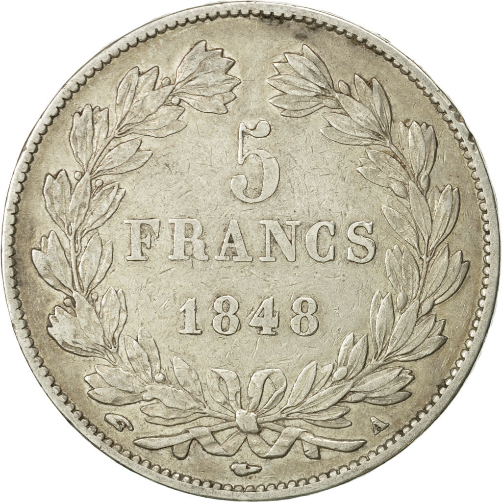 Coin, France, Louis-Philippe, 5 Francs, 1848, Paris, EF(40-45), Silver