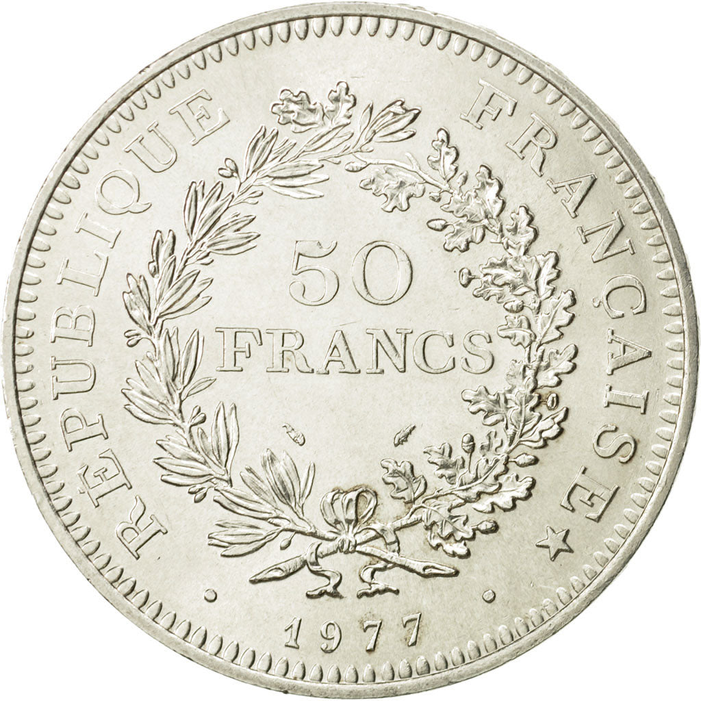 France, Hercule, 50 Francs, 1977, Paris, AU(55-58), Silver, KM:941.1