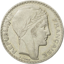 Moneda, Francia, Turin, 20 Francs, 1933, Paris, MBC+, Plata, KM:879, Gadoury:852