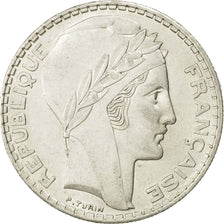 Moneda, Francia, Turin, 20 Francs, 1938, Paris, MBC+, Plata, KM:879, Gadoury:852