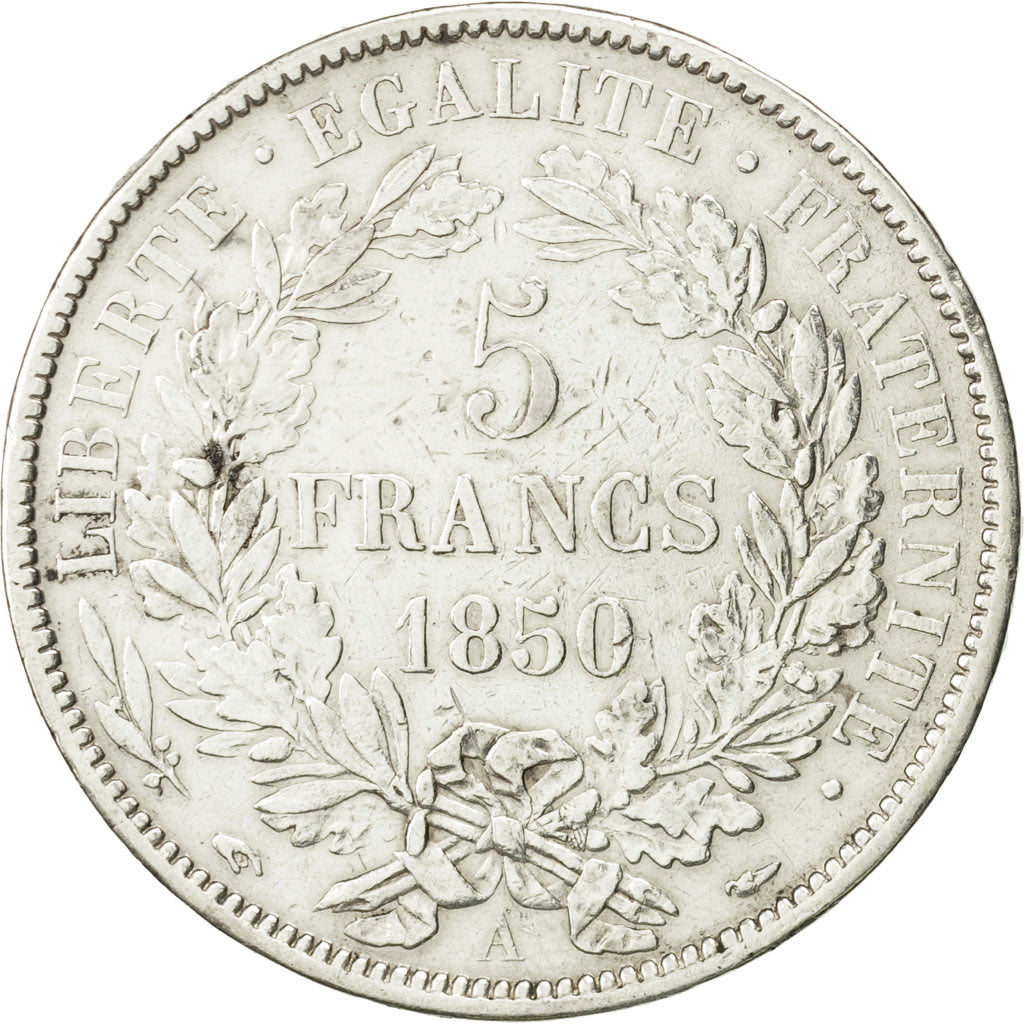 France, Cérès, 5 Francs, 1850, Paris, EF(40-45), Silver, KM:761.1, Gadoury:719