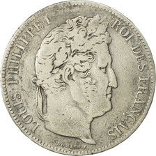 Coin, France, Louis-Philippe, 5 Francs, 1841, Lille, VF(20-25), Silver